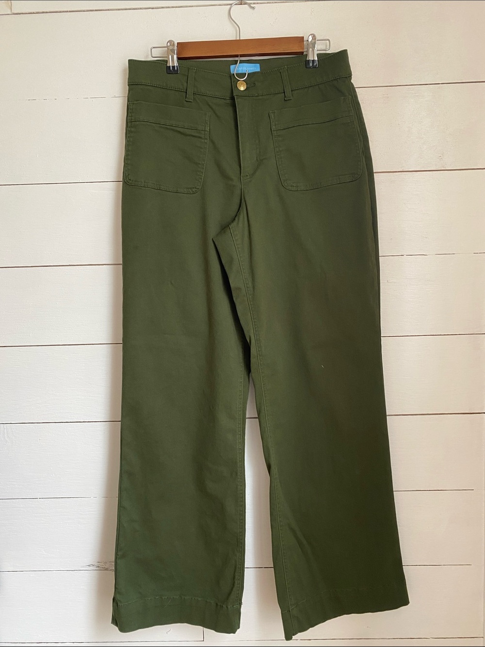 Draper James Olive Green Wide-Leg Pants